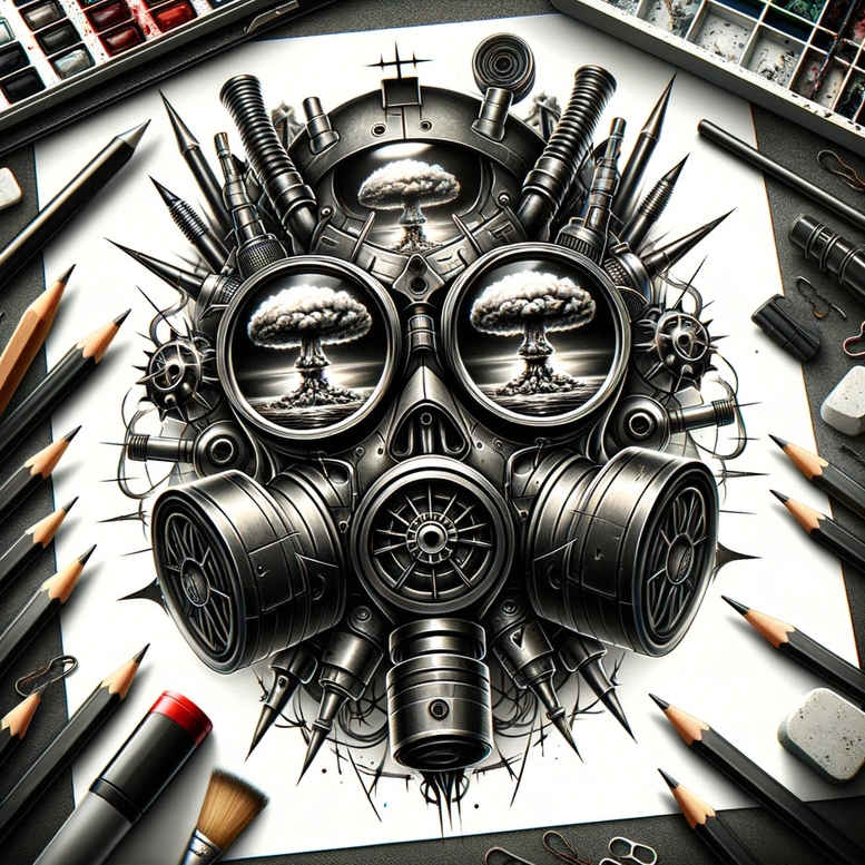detailed-mask – tattoo design ideas free ai generated – realism-studio-quality – for-shoulder – Gallery: masks-inkby-ai