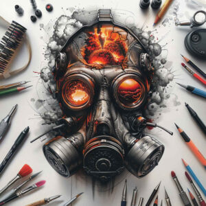 expressive-mask – tattoo design ideas free ai generated – realism-smooth-complexion – for-upper-back – Gallery: masks-inkby-ai