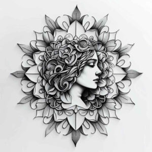 expressive-mask – tattoo design ideas free ai generated – surrealism-phantom-shadows – for-shin – Gallery: masks-inkby-ai