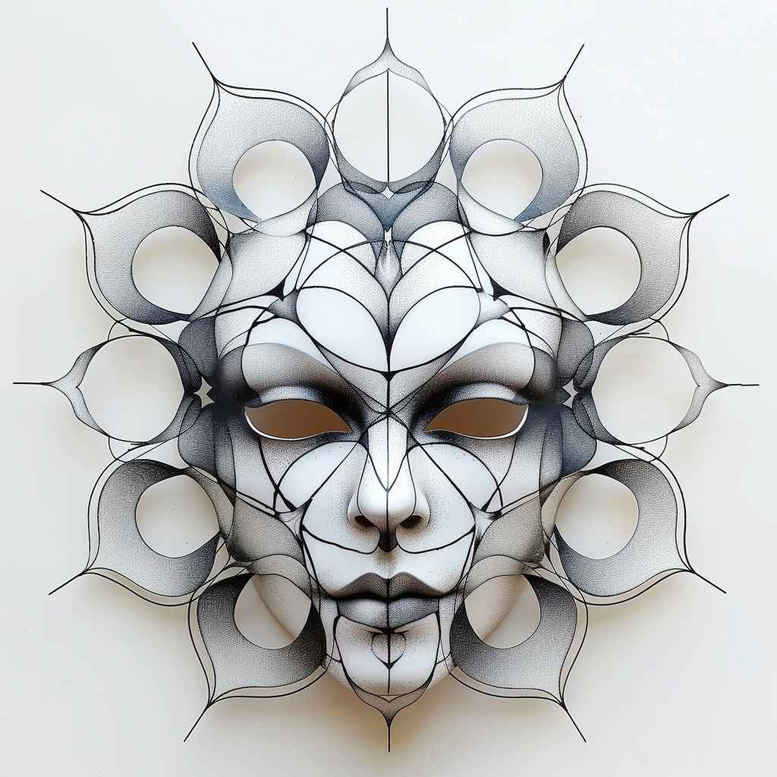 eyes-mask-for-men – tattoo design ideas free ai generated – realism-living-skin – for-temple – Gallery: masks-inkby-ai