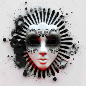 eyes-mask-for-men – tattoo design ideas free ai generated – surrealism-fluid-forms – for-lower-chest – Gallery: masks-inkby-ai