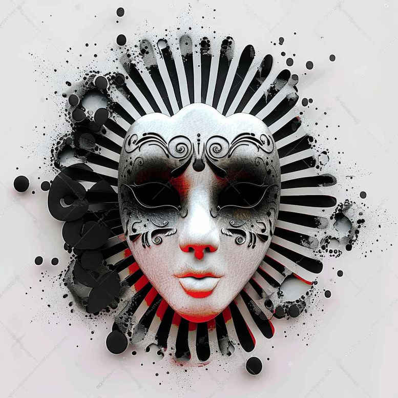 eyes-mask-for-men – tattoo design ideas free ai generated – surrealism-fluid-forms – for-lower-chest – Gallery: masks-inkby-ai