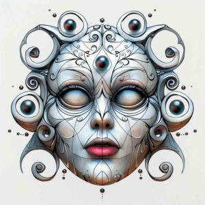 fine-line-mask – tattoo design ideas free ai generated – neotraditional-modern-twist – for-wrist-side – Gallery: masks-inkby-ai