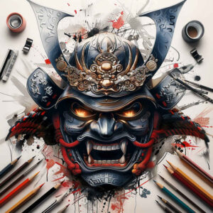 fine-line-mask – tattoo design ideas free ai generated – surrealism-abstract-forms – for-heel – Gallery: masks-inkby-ai