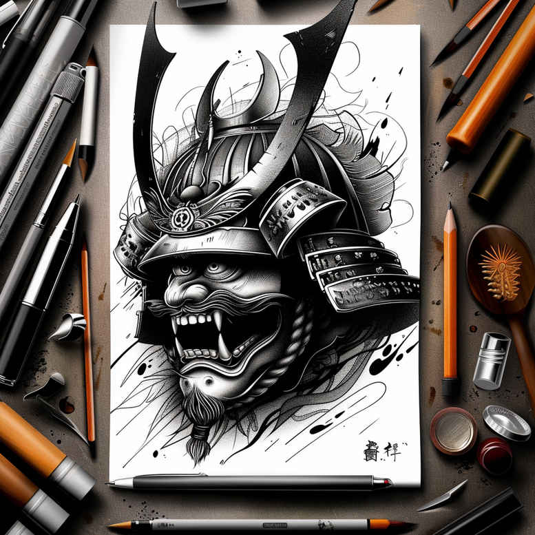 fine-line-mask – tattoo design ideas free ai generated – surrealism-unreal-light – for-palm – Gallery: masks-inkby-ai