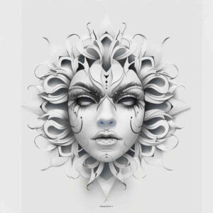 for-women – tattoo design ideas free ai generated – realism-real-life-shading – for-back-of-neck – Gallery: masks-inkby-ai