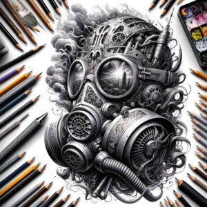 for-women – tattoo design ideas free ai generated – surrealism-enigmatic-light – for-lower-chest – Gallery: masks-inkby-ai