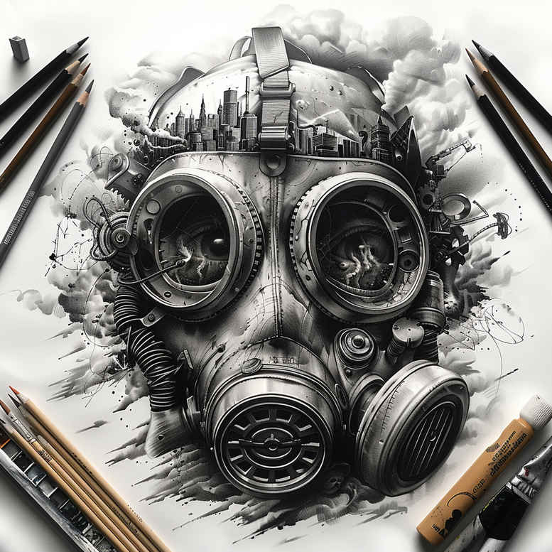 geometric-mask – tattoo design ideas free ai generated – realism-natural-luminosity – for-side-torso – Gallery: masks-inkby-ai