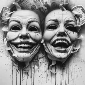 mask-in-motion – tattoo design ideas free ai generated – surrealism-floating-elements – for-collarbone – Gallery: masks-inkby-ai