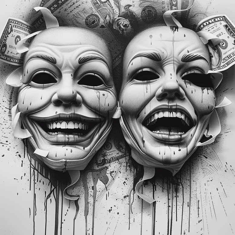 mask-in-motion – tattoo design ideas free ai generated – surrealism-floating-elements – for-collarbone – Gallery: masks-inkby-ai