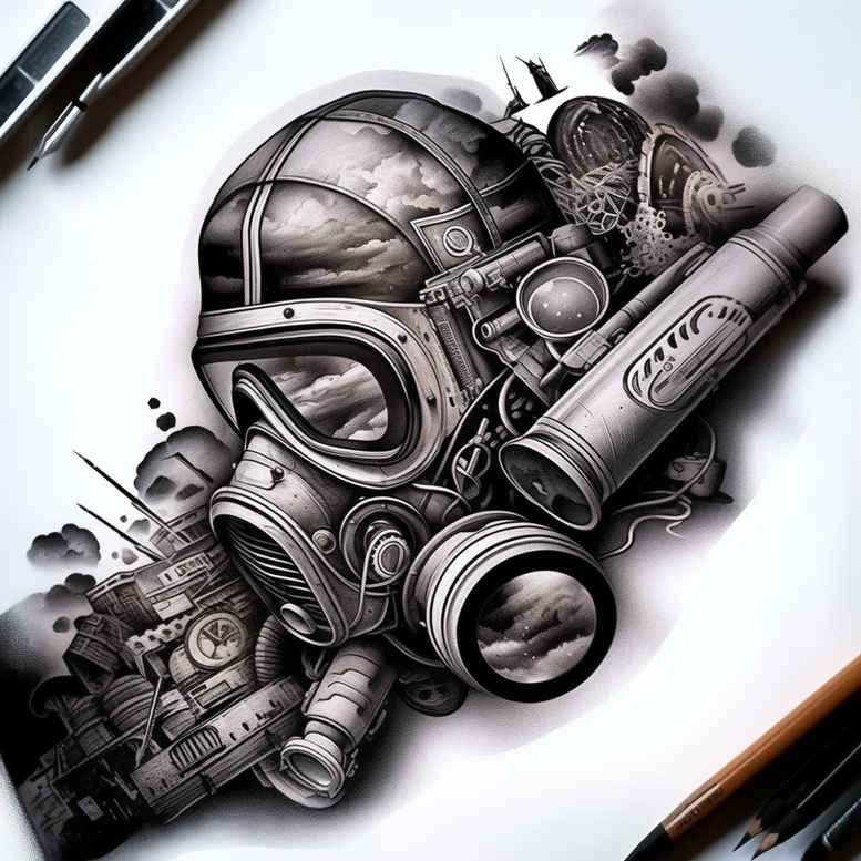 mask-tattoo – tattoo design ideas free ai generated – neotraditional-dynamic-color – for-neck – Gallery: masks-inkby-ai