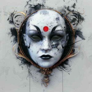 mask-tattoo – tattoo design ideas free ai generated – neotraditional-textural-detail – for-abdomen – Gallery: masks-inkby-ai