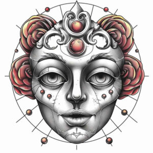 mask-tattoo – tattoo design ideas free ai generated – realism-photo-realistic – for-neck – Gallery: masks-inkby-ai