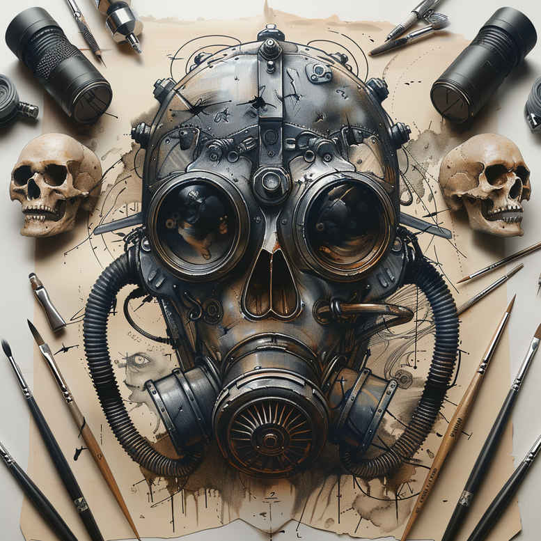 masks – tattoo design ideas free ai generated – neotraditional-detailed-textures – for-back-of-neck – Gallery: masks-inkby-ai