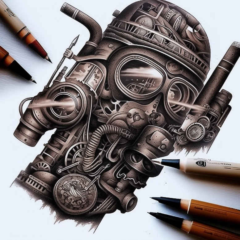 masks – tattoo design ideas free ai generated – surrealism-disorienting – for-nape – Gallery: masks-inkby-ai