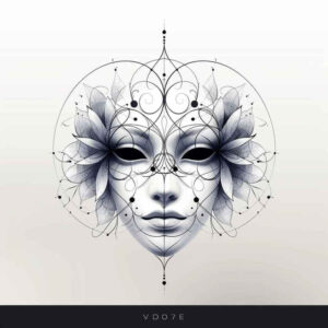 mysterious-mask – tattoo design ideas free ai generated – realism-color-precision – for-arm – Gallery: masks-inkby-ai