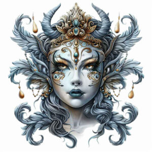 mysterious-mask – tattoo design ideas free ai generated – realism-contour-shading – for-biceps – Gallery: masks-inkby-ai
