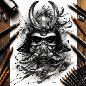 mystical-mask – tattoo design ideas free ai generated – neotraditional-decorative-elements – for-ankle – Gallery: masks-inkby-ai