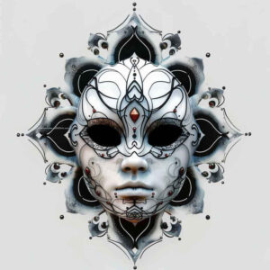 mystical-mask – tattoo design ideas free ai generated – neotraditional-rich-shading – for-scapula – Gallery: masks-inkby-ai