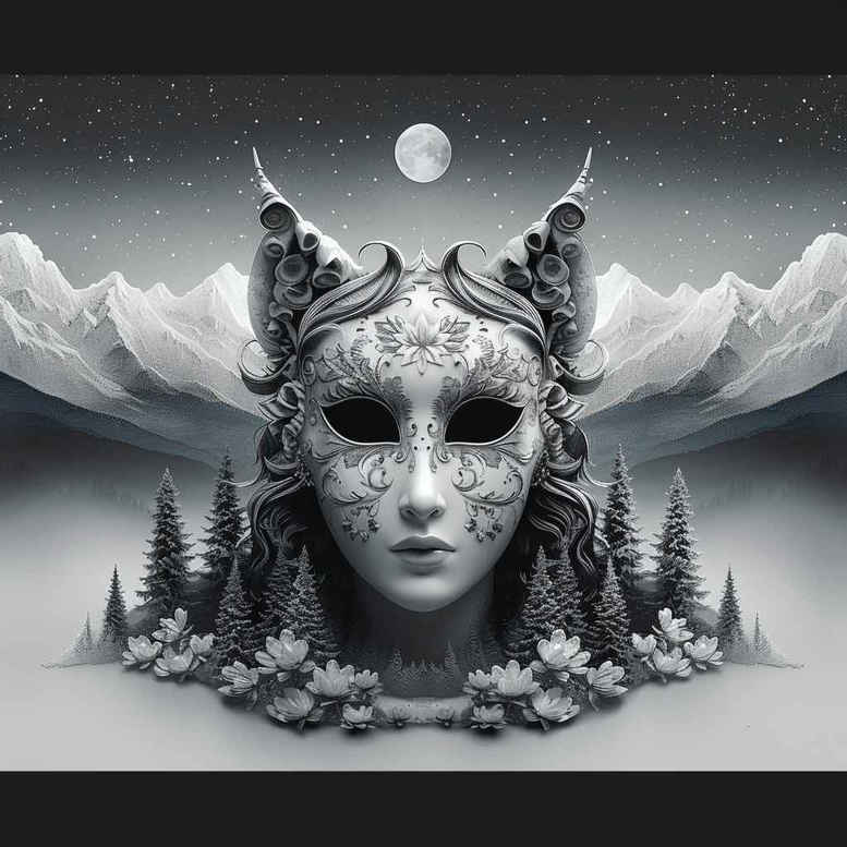 nature-motif-mask – tattoo design ideas free ai generated – surrealism-psychological-depth – for-foot – Gallery: masks-inkby-ai
