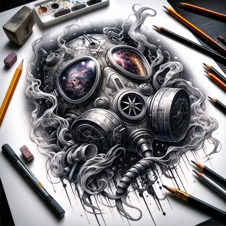 ornamental-detail-mask – tattoo design ideas free ai generated – surrealism-metaphysical – for-wrist – Gallery: masks-inkby-ai