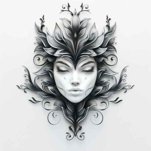 ornamented-mask – tattoo design ideas free ai generated – realism-soft-highlights – for-lower-arm – Gallery: masks-inkby-ai