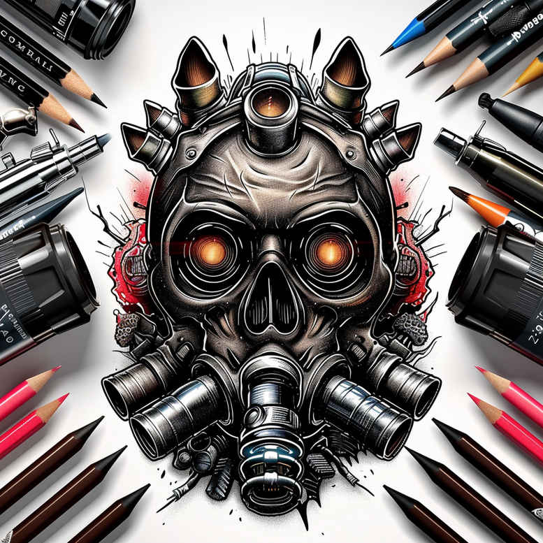 powerful-mask – tattoo design ideas free ai generated – neotraditional-modern-classic – for-side-torso – Gallery: masks-inkby-ai