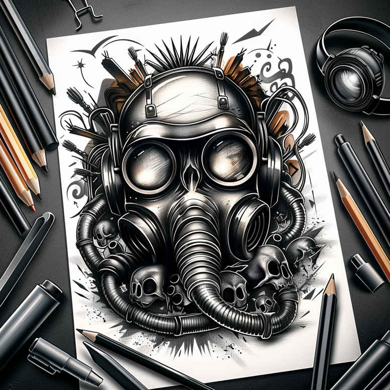 spiritual-mask – tattoo design ideas free ai generated – realism-natural-blush – for-back-shoulder – Gallery: masks-inkby-ai