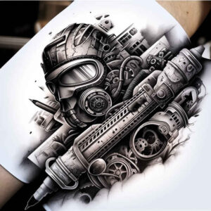 symbolic-mask – tattoo design ideas free ai generated – neotraditional-artful-color – for-ribs – Gallery: masks-inkby-ai