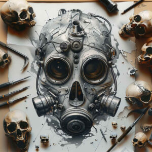 symbolic-mask – tattoo design ideas free ai generated – neotraditional-artistic-contrast – for-full-back – Gallery: masks-inkby-ai