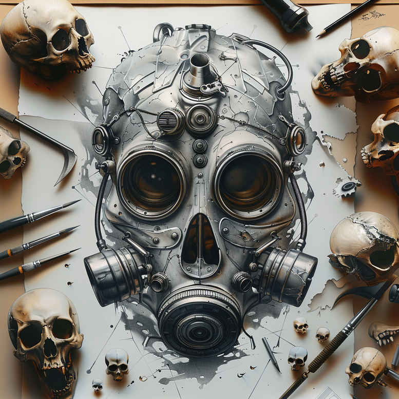 symbolic-mask – tattoo design ideas free ai generated – neotraditional-artistic-contrast – for-full-back – Gallery: masks-inkby-ai