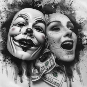 symbolic-mask – tattoo design ideas free ai generated – realism-depth-of-field – for-sternum – Gallery: masks-inkby-ai