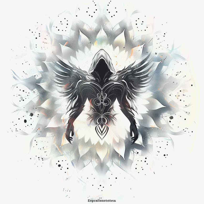 symbolic-meaning-mask – tattoo design ideas free ai generated – realism-micro-detail – for-collarbone – Gallery: masks-inkby-ai
