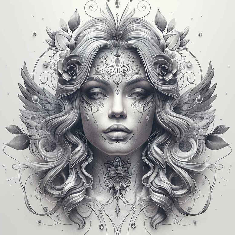 symbolic-meaning-mask – tattoo design ideas free ai generated – surrealism-distorted-reality – for-upper-shoulder – Gallery: masks-inkby-ai
