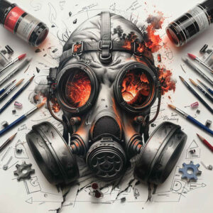 masks tattoo design ideas Surrealism morphic abstract for fingers