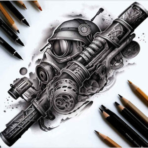 masks tattoo design ideas Neotraditional vivid color artistic detail shows determination