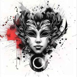 masks tattoo design ideas Surrealism shimmering forms artistic meaning perseverance