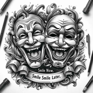 masks tattoo design ideas modern classic bold shapes for wrist