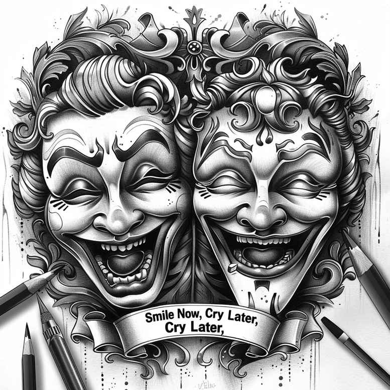 masks tattoo design ideas soft-focus cultural for neck