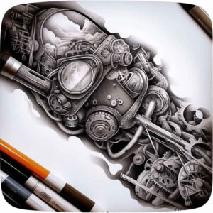 masks tattoo design ideas color overlays detailed motifs for arm