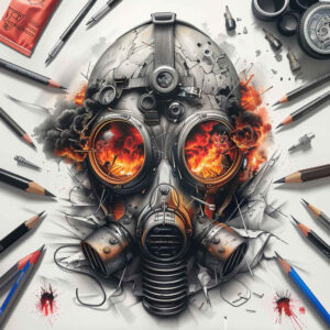 masks tattoo design ideas Neotraditional dynamic color detailed shading courage and power