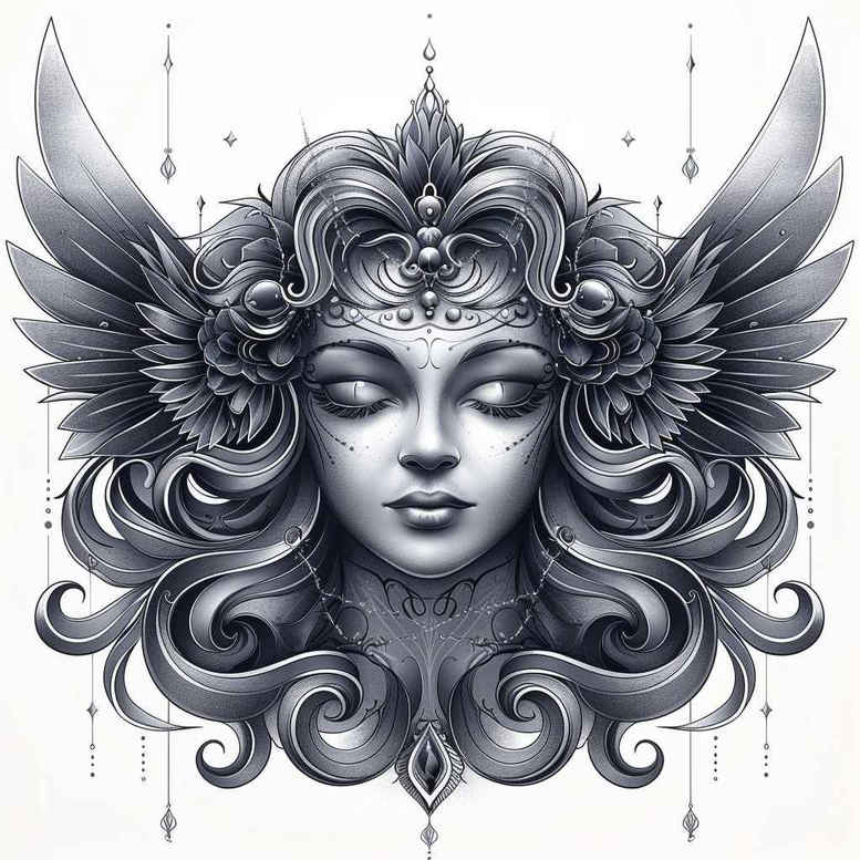 masks tattoo design ideas Realism natural tones detailed shading courage and power