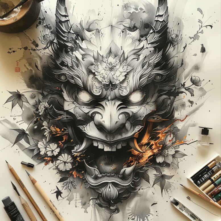 masks tattoo design ideas Realism depth realism detailed shading embodying resilience