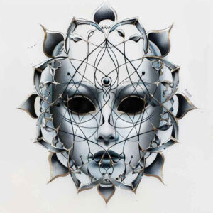 masks tattoo design ideas low-key detailed shading stands for strength