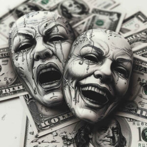masks tattoo design ideas Surrealism dreamlike dramatic expression for hip