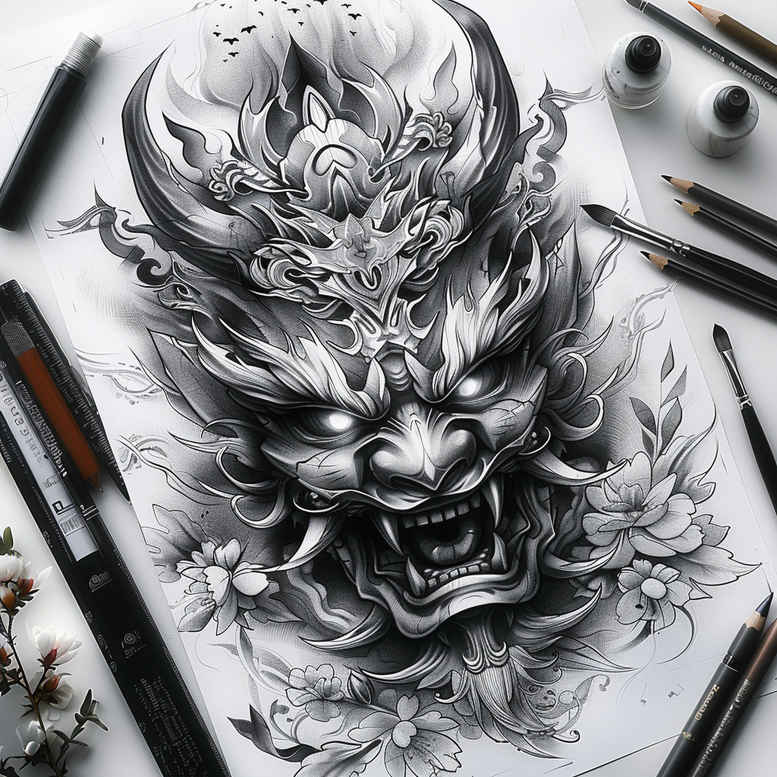 masks tattoo design ideas glowing dramatic represents courage