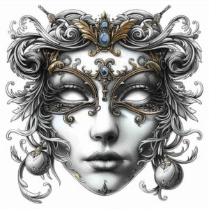 masks tattoo design ideas light play expressive eyes embodying endurance