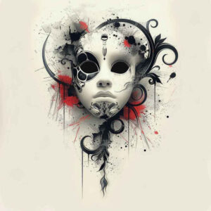 masks tattoo design ideas precise lines expressive for lower back