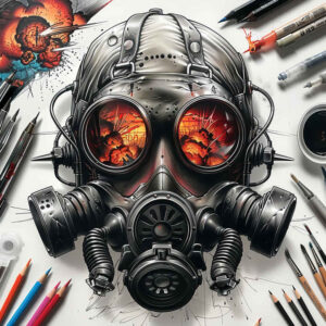 masks tattoo design ideas Realism organic structure expressive for stomach
