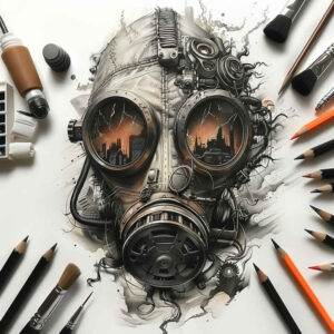 masks tattoo design ideas Neotraditional dynamic color expressive resilience and power